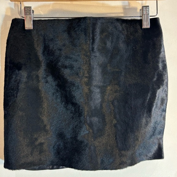 ARE YOU AM I Sz XS Tini Micro Skirt Leather Pony Hair Exposed Zipper NEW W/ TAG - Picture 3 of 10